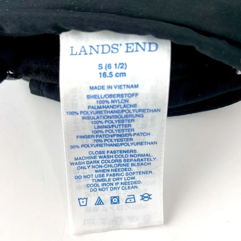 Insulated Winter Glove Womens S Black Water Resistant Ski Outdoor Lands’ End